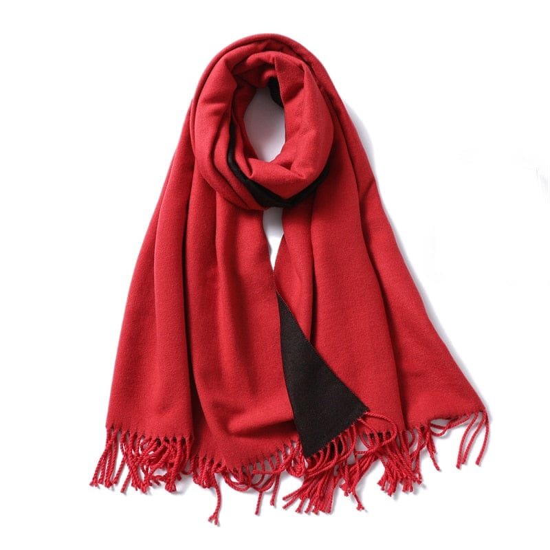 Winter Cashmere Scarf Women Thick Warm Shawls Wraps Lady Solid Scarves Fashion Tassels Pashmina Blanket Quality Foulard 2023 New