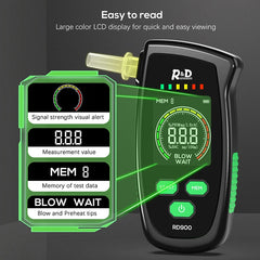 Alcohol Tester Rechargeable Digital Breath Tester Breathalyser Gas Alcohol Detector for Personal & Professional Use