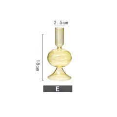 Vintage Glass French Style Candlestick Crystal Glass Candle Holders Simple Wedding Romantic Candlelight Dinner Home Decoration
