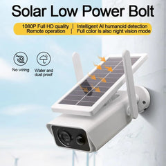 4MP Solar Camera Wifi Outdoor Wireless Powered Full Colour Night Vision Surveillance Security Protection CCTV PIR IP Camera