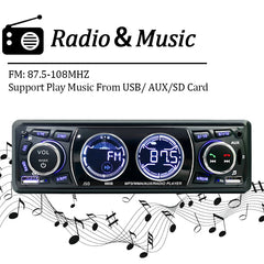 Car Radio 1din Audio Bluetooth Stereo MP3 Player FM Receiver 60Wx4 Support Phone Charging AUX/USB/TF Card In Dash Kit