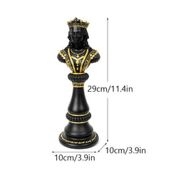 NORTHEUINS Resin Retro International Chess Figurine for Interior King Knight Sculpture Home Desktop Decor Living Room Decoration