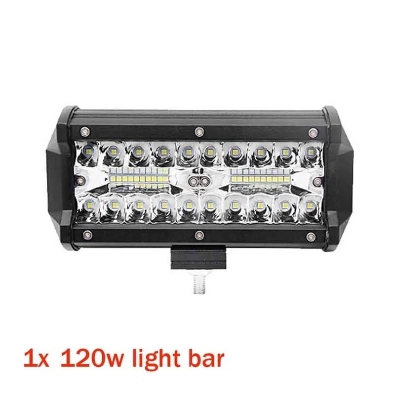 MAYELLO 7 Inch 120W LED Work Light Bar – Combo Beam (Spot/Flood) – IP68 – 12-24V (2-10 Pack)
