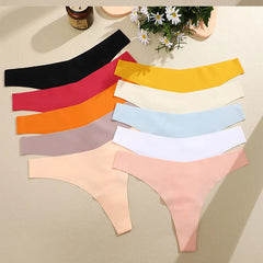 3PCS/SET Sexy G-String Underwear Female T-back Intimates Lingerie Seamless Low Waist Underpants 10 Color Lady Bikini Panty XS-XL