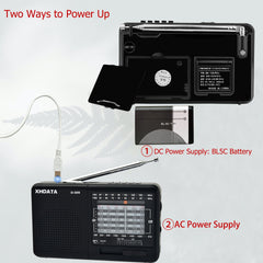 FM Radio AM SW Portable Shortwave Radio Band MP3 Player With TF Card Jack 4Ω/3W Radio Receiver