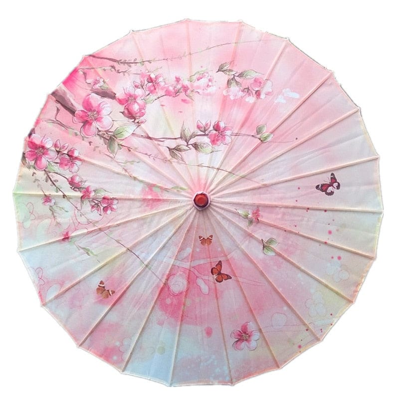 Silk Cloth Women Umbrella Japanese Cherry Blossoms Ancient Dance Umbrella Decorative Umbrella Chinese Style Oil Paper Umbrella