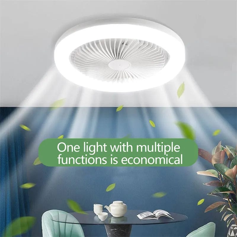 E27 Ceiling Fan 30W E27 Fitting Lighting Lamp with Remote Control for Bedroom Living Home Silent AC Fan