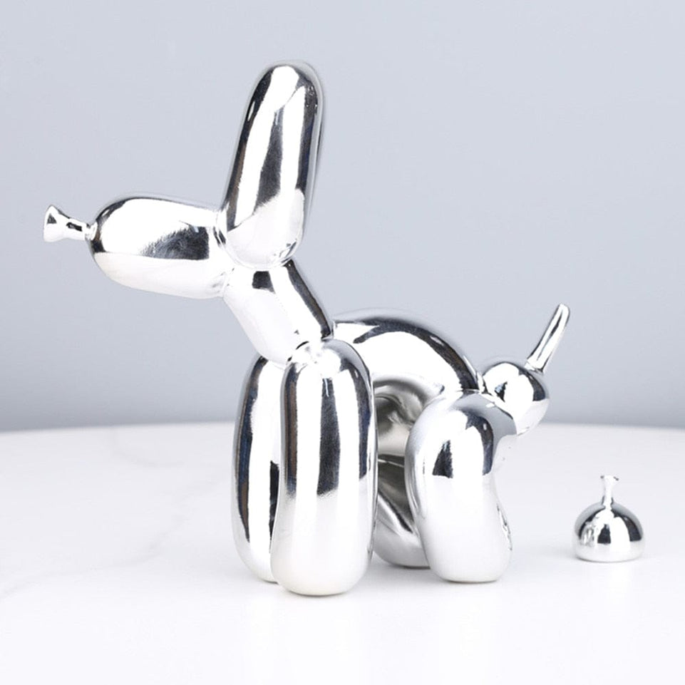 Animals Figurine Resin Cute Squat Poop Balloon Dog Shape Statue Art Sculpture Figurine Craftwork Tabletop Home Decor Accessories