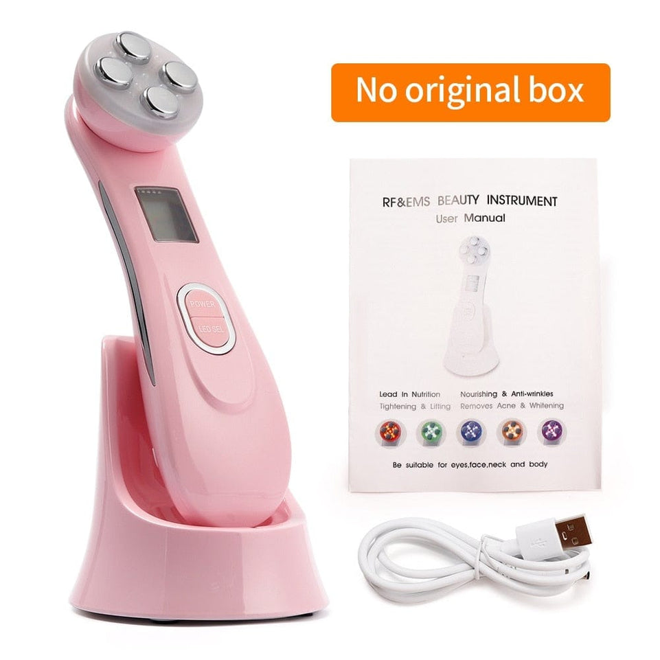 Facial Mesotherapy Electroporation RF Radio Frequency LED Photon Face Lifting Tighten Wrinkle Removal Skin Care Face Massager