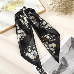 Haimeikang 60*60cm Square Silk Scarf Women Headband Fashion Print Neck Scarfs Office Hair Band Hand Kerchief Female Bandana