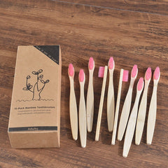 New Design Mixed Color Bamboo Toothbrush Eco Friendly Wooden Tooth Brush Soft Bristle Tip Charcoal Adults Oral Care Toothbrush