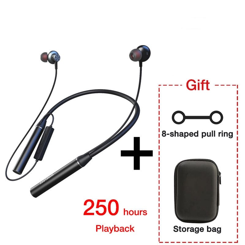 EARDECO 180 Hour Endurance Bluetooth Headphone Bass Wireless Headphones with Mic Stereo Neckband Earphones Sport Headset TF Card