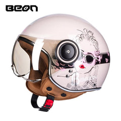 Capacete BEON 110B Motorcycle Scooter Helmet beon open face 3/4 motorbike jet vintage retro helmets Casco ECE Certification