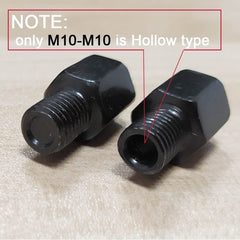 Pair Black Motorcycle Mirror Adapters M10 10MM M8 8MM Rearview Mirrors Conversion Bolt Clockwise Anti-clock Right Left Thread