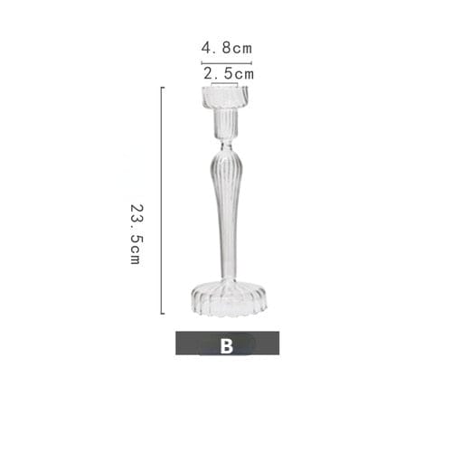 Vintage Glass French Style Candlestick Crystal Glass Candle Holders Simple Wedding Romantic Candlelight Dinner Home Decoration