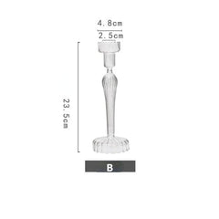 Vintage Glass French Style Candlestick Crystal Glass Candle Holders Simple Wedding Romantic Candlelight Dinner Home Decoration