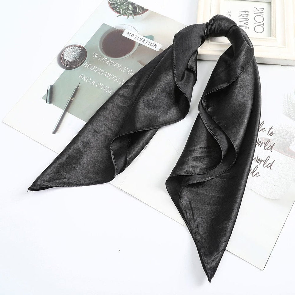 Haimeikang 60*60cm Square Silk Scarf Women Headband Fashion Print Neck Scarfs Office Hair Band Hand Kerchief Female Bandana