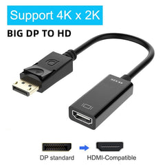 4K DisplayPort to HDMI-compatible Adapter Converter Display Port Male Mini DP to Female HD TV Cable Adapt Video For PC TV Cable