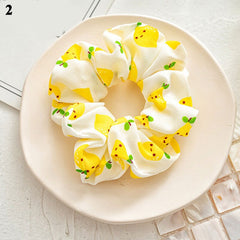 Korean Women Scrunchie Hearwear Girls Hair Tie Lady Scrunchies Ponytail Hair Female Holder Rope Pineapple Print Hair Accessories