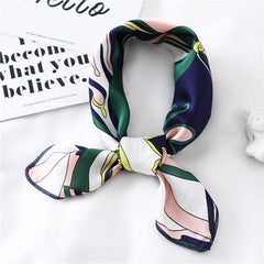 2022 New Women Silk Scarf Square Foulard Lady's Neck Hair Scarves Design Printed Head Kerchief Fashion Girl  Scarfs