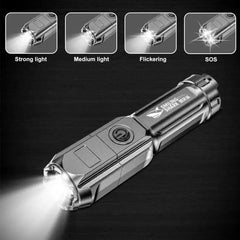 Powerful LED Flashlight Rechargeable Torch USB 18650 Waterproof Zoom Fishing Hunting 100000 Lumens Tactical Flashlight LED Flashlight