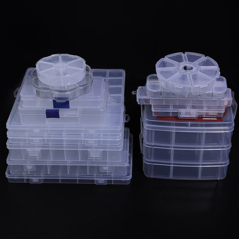 Plastic Jewelry Boxes Plastic Tool Box Adjustable Craft Organizer Storage Beads Bracelet Jewelry Boxes Packaging