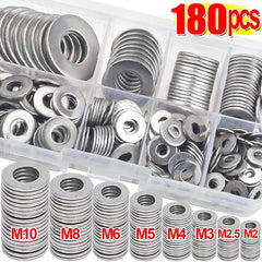 Stainless Steel Washers Metal O Ring Fasteners Gasket Set Assortment Kits M2 M2.5 M3 M4 M5 M6 M8 M10 Flat Washer Grommets