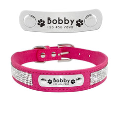 Leather Cat Collar Personalized Cat Collar For Puppy Small Dogs Pet Kitten Nameplate Collar Free Engraving Adjustable - Wowza