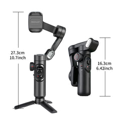 Selfie Stick Handheld Gimbal Stabiliser for Smartphone with Fill Light for iPhone Android Face Tracking Tik tok