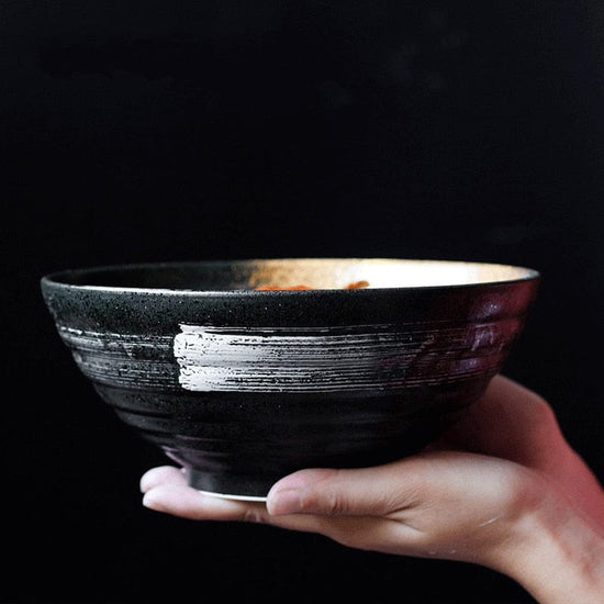 Japanese style 7.5 inch large bowl ramen bowl ceramic soup bowl retro tableware hat bowl trumpet bowl ceramic - Wowza