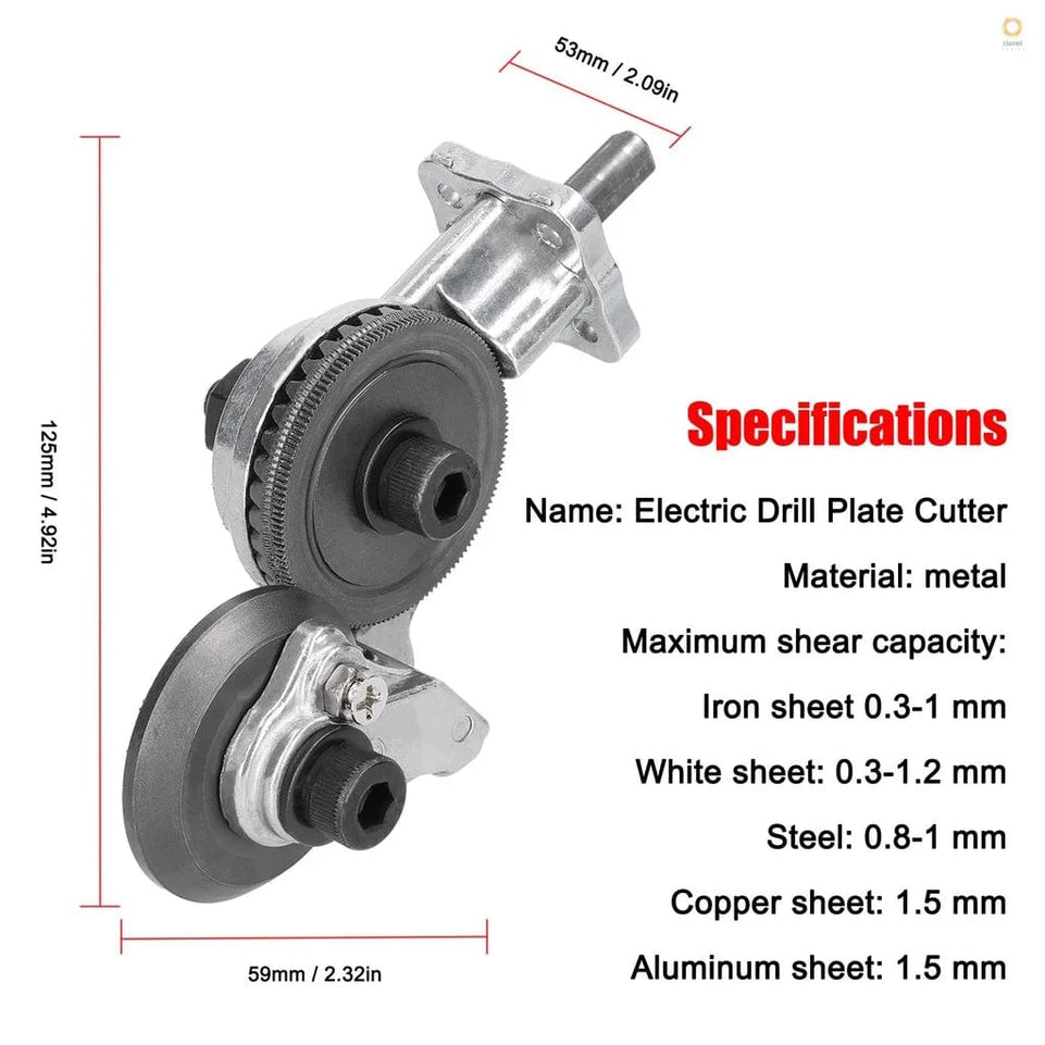 Electric Drill Plate Cutter Sheet Metal Nibbler High Speed Rotor Electric Metal Nibbler for Cutting Steel/Alloy/Plastic