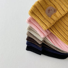 Soft Warm Baby Beanies Knitted Hats For Toddler Children Bear Embroidery Kids Boys Girls Autumn Winter Caps 11 Colors