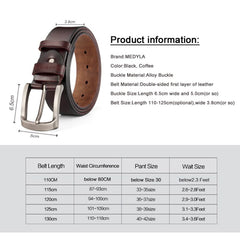 MEDYLA Men' Belt High Quality Genuine Leather Luxury Strap Classic Vintage Alloy Pin Buckle Male Belt Jeans Belt for Men SM03