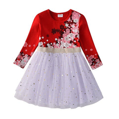 Kids Autumn Winter Dresses for Girls Star Sequins Princess Dress Girl Long Sleeve Party Vestidos Girls Dress Children Clothing