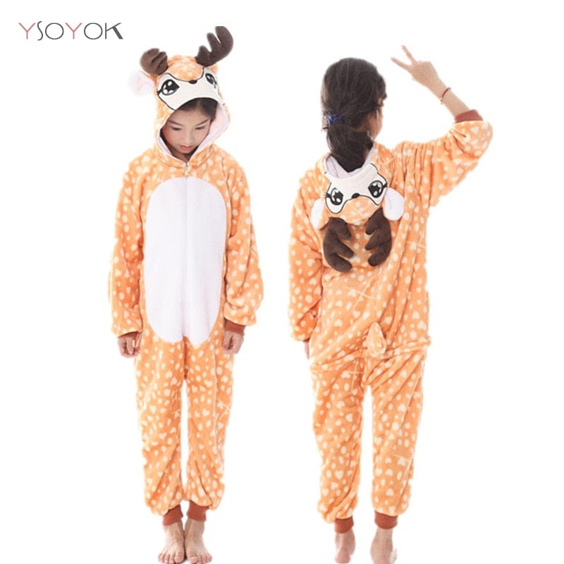 Kigurumi Children Winter Sleepwear Kids Unicorn Panda Pajama sets Baby Girls Boys Panda Licorne Onesies for 4 6 8 10 12 Years