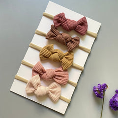 5Pcs/Set Baby Headband Bows For Girls Headbands Children Elastic Hair Bands New Born Hairband Soft Toddler Cute Accessories