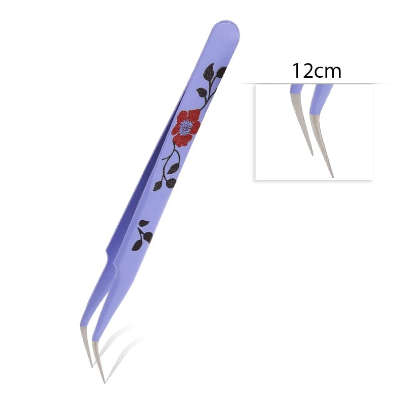 Qiao Excellent Quality Tweezers Bend+Straight New Stainless Steel Industrial Anti-static Cross Tweezers Sewing Accessories Tools