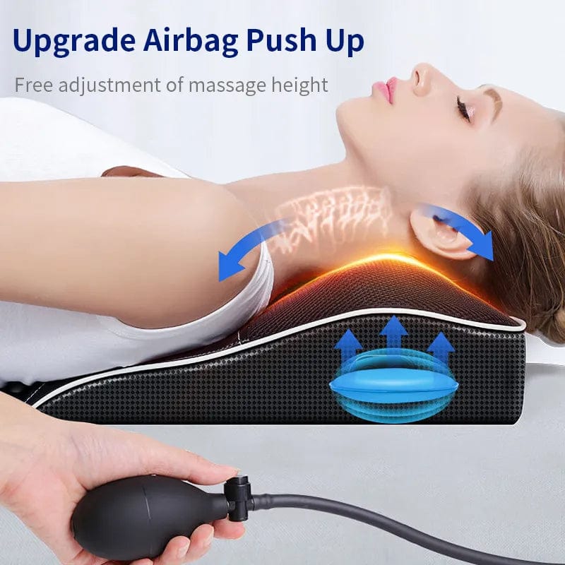 Electric Shiatsu Head Neck Cervical T traction Body Massager Car Back Pillow with Heating Vibrating Massage Device