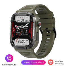 Rugged Military Smart Watch Men For Android IOS Ftiness Watches Ip68 Waterproof 1.85'' AI Voice Bluetooth Call Smartwatch 2023