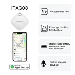 GPS Tracker bluetooth for Air Tag Replacement via Apple Find My to Locate Card Wallet Bike Keys Finder MFI Smart iTag