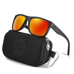 Polarised Sunglasses Men Sports Tridimensional Brand Logo TR90 Square Sun Glasses All Black With Zipper Case KD0721