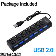 USB Hub Adapter Multi Ports Use Power Adapter Extensor USB 2.0 PC Computer Accessories Switch