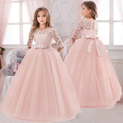 2023 Summer Girls Dress Long Bridesmaid Kids Dresses For Girls Children Princess Dress Party Wedding Dress 3 10 14 Years Vestido