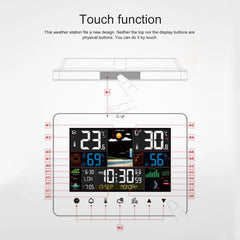 Weather Station Alarm Clock Multifunction Thermometer Hygrometer Touch Screen Wireless Sensor Sunrise Sunset