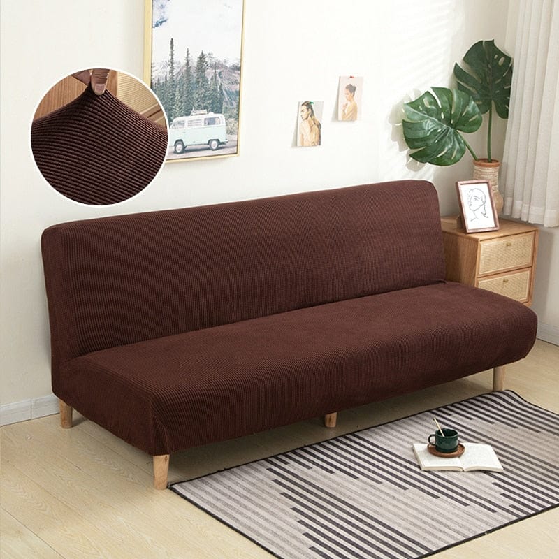 Polar Fleece Fabric Armless Sofa Bed Cover Solid Color Without Armrest Big Elastic Folding Furniture home Decoration Bench Cover