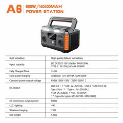 Solar Generator 600W 1000W 2400W 3000W LiFePO4 Battery Portable Power Station, 100W 200W Solar Panel, Camping Emergency