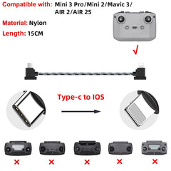 Data Cable OTG Remote Controller to Phone Tablet Connector USB TypeC IOS Extend for DJI Mavic MINI/2/3 Pro/SE/Pro/Air/Mavic 2/3