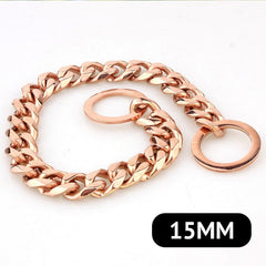 15mm Solid Dog Chain Stainless Steel Necklace Dogs Collar Training Metal Strong P Chain Choker Pet Collars for Pitbulls - Wowza