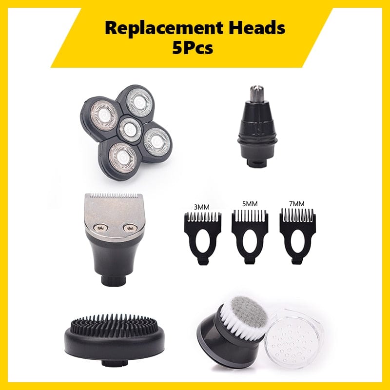 4PCS Replacement Shaver Head Electric Shaver 5D Independently 5 Cutter Floating Head Waterproof Stainless Steel Razor Blade