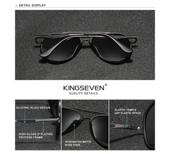 KINGSEVEN Brand Classic Pilot Polarised Sunglasses Men's Driving Male Sun Glasses Eyewear UV Blocking Oculos N7936